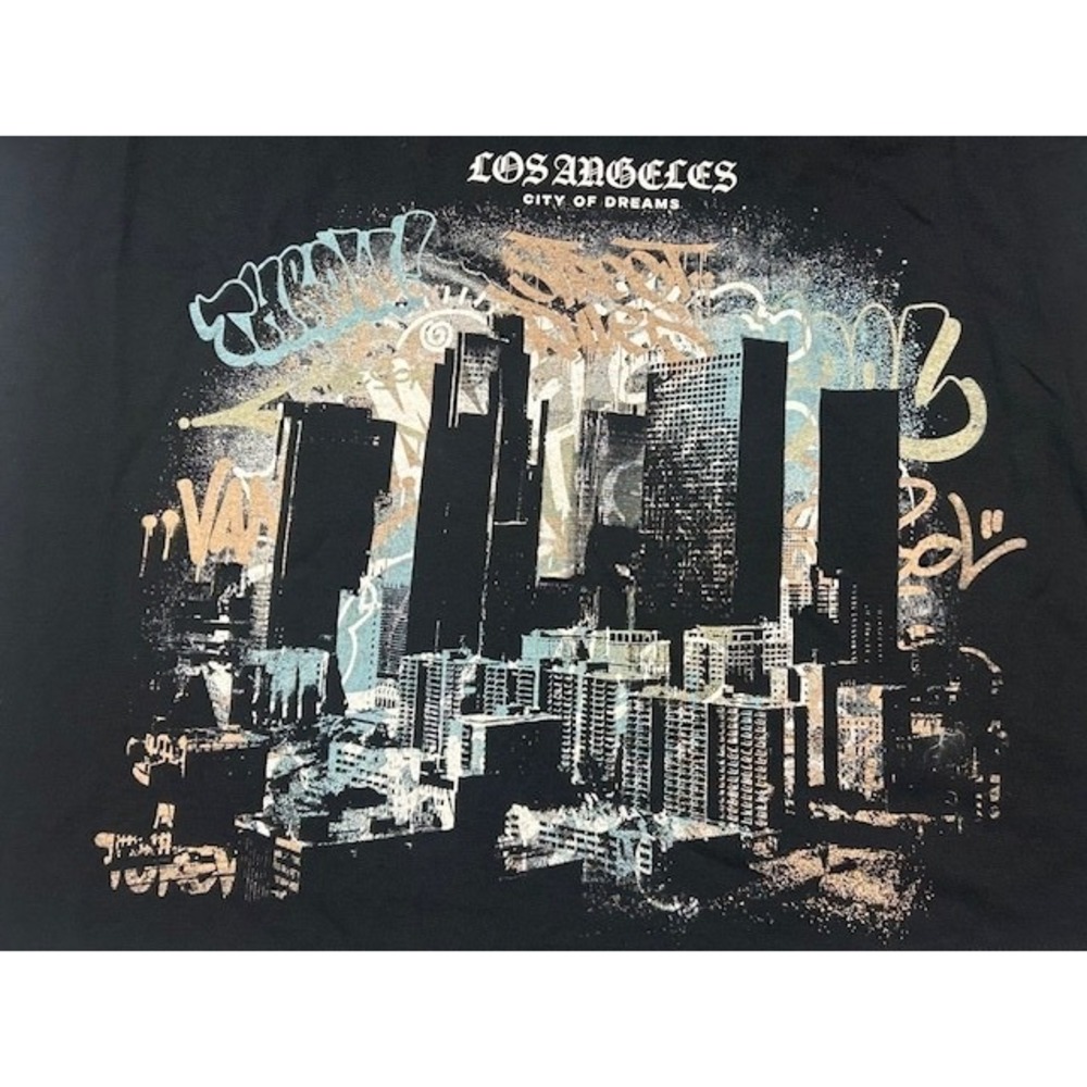 On The Low OTL Men's Los Angeles City of Dreams Black‎ Graphic T-Shirt NWT - XL